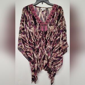 New Fashion Bug Sheer Kimomo Style Embellished Top L